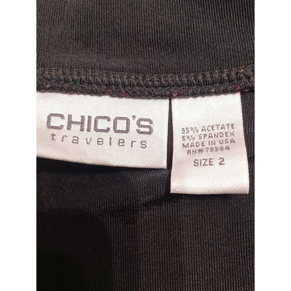 Chico's Travelers Black Full Zip-up Jacket With Zipper Pockets Size Large - Picture 7 of 9